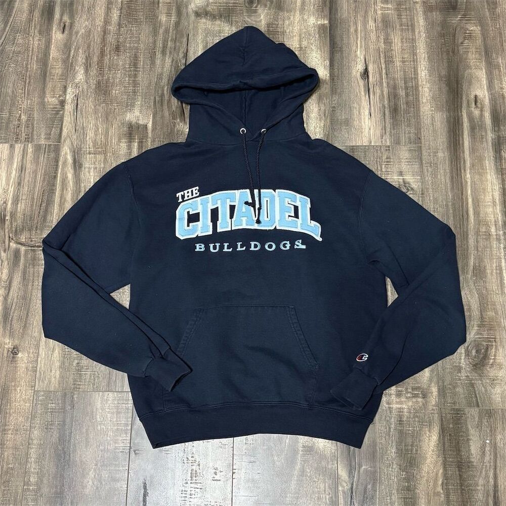 Champion The Citadel Bulldogs Men's Pullover Hoodie Size M Navy